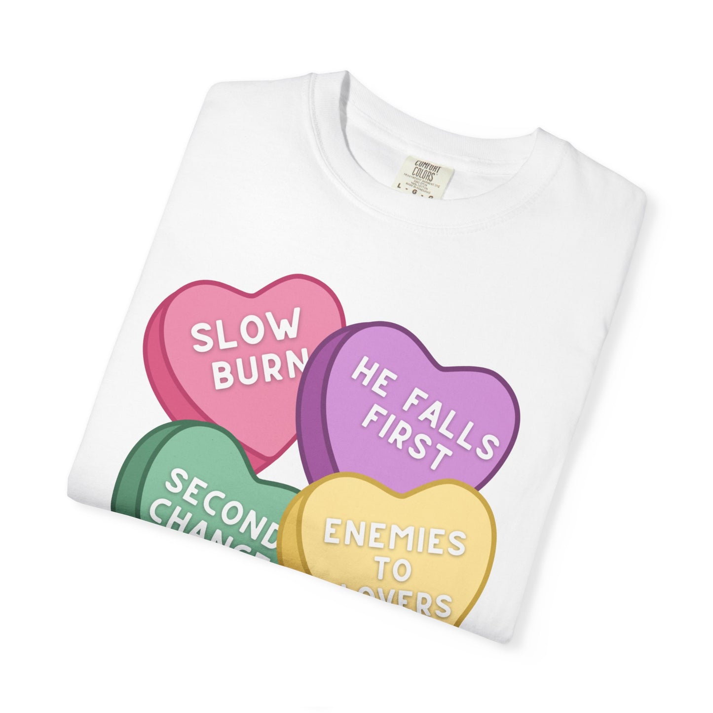 Romance Trope Candy Hearts T-Shirt