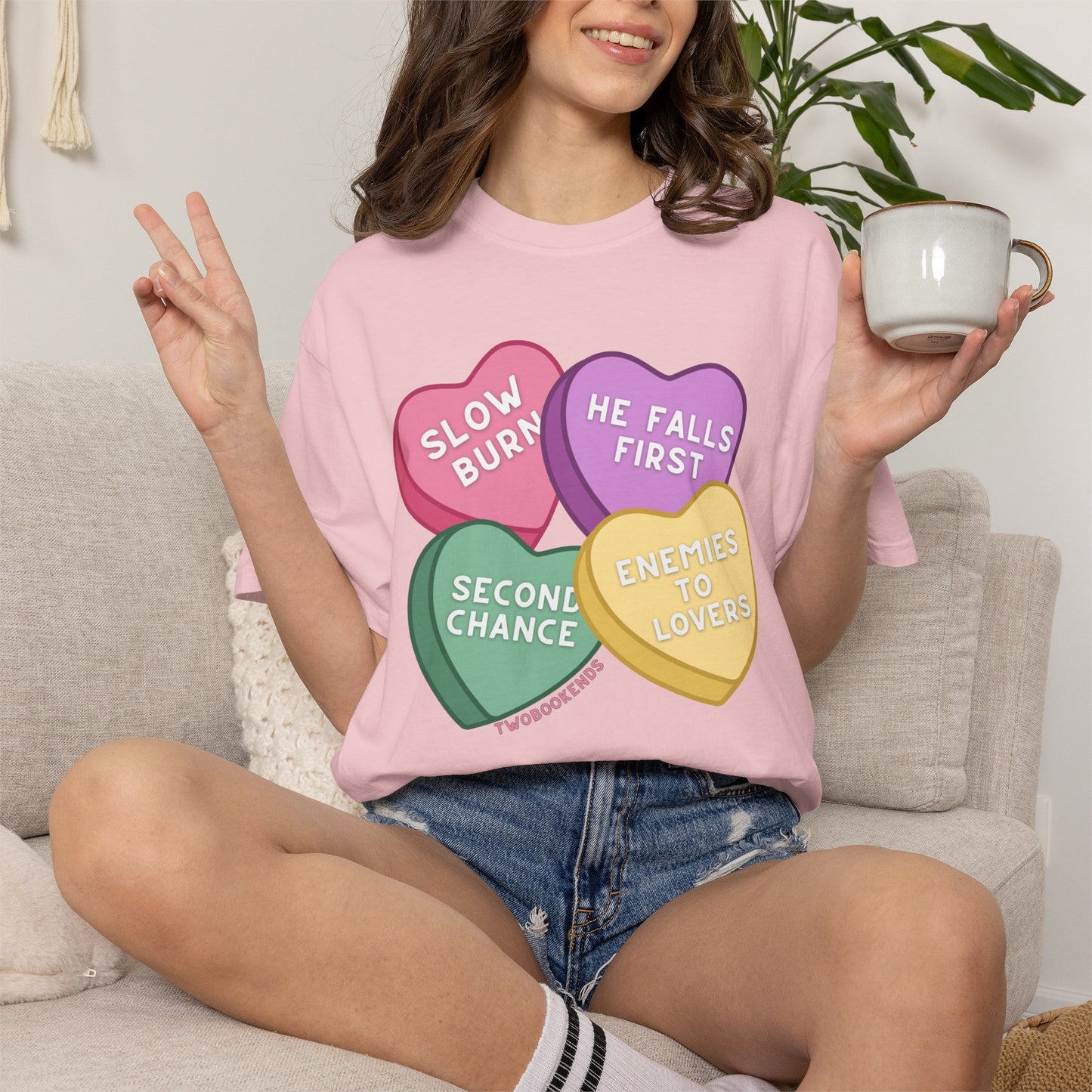 Romance Trope Candy Hearts T-Shirt