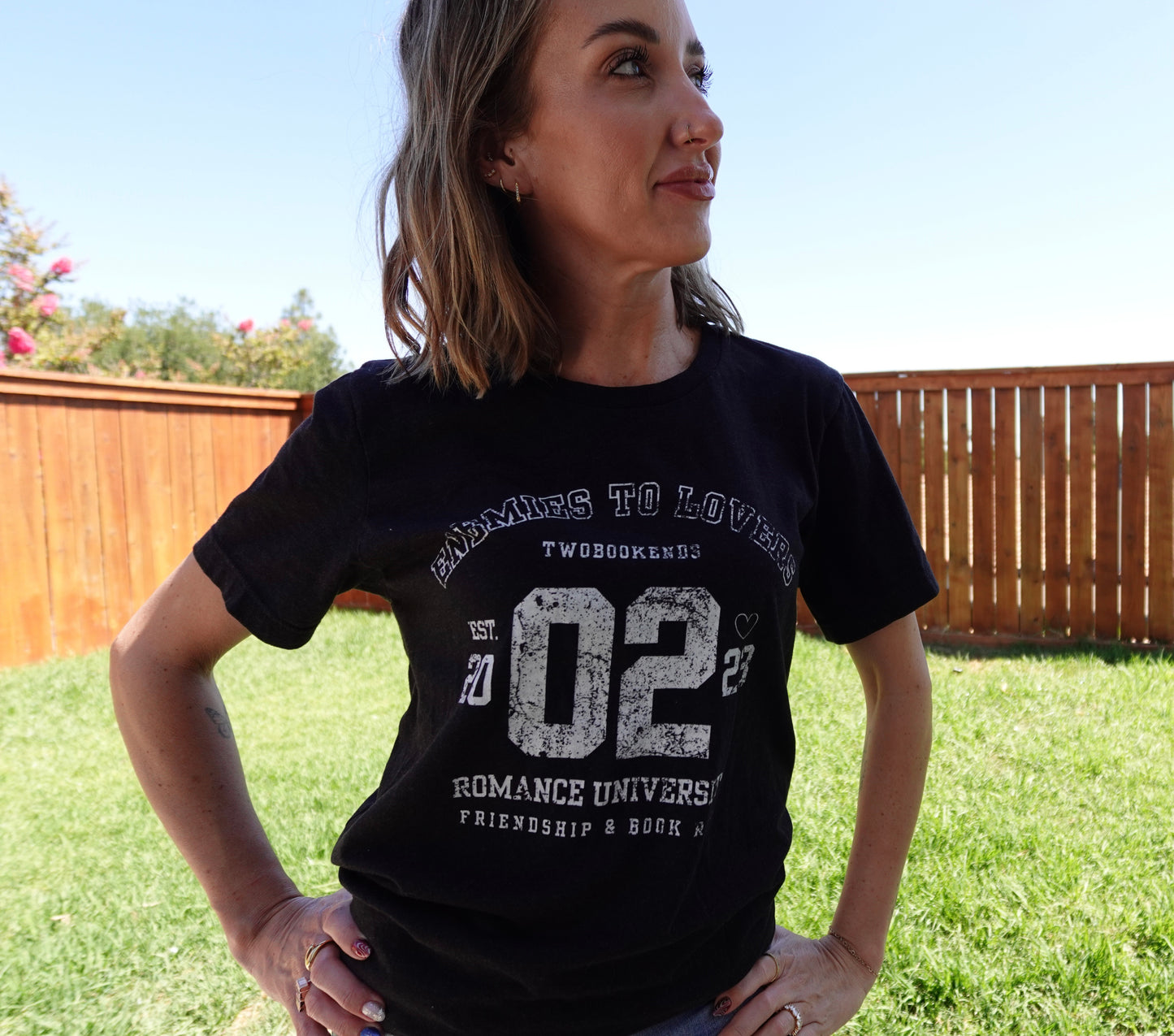 "Enemies to. Lovers" Romance University Jersey Tee