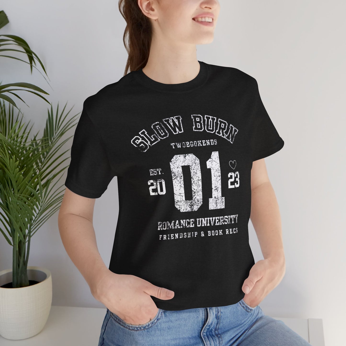 "Slow Burn" Romance University Jersey Tee