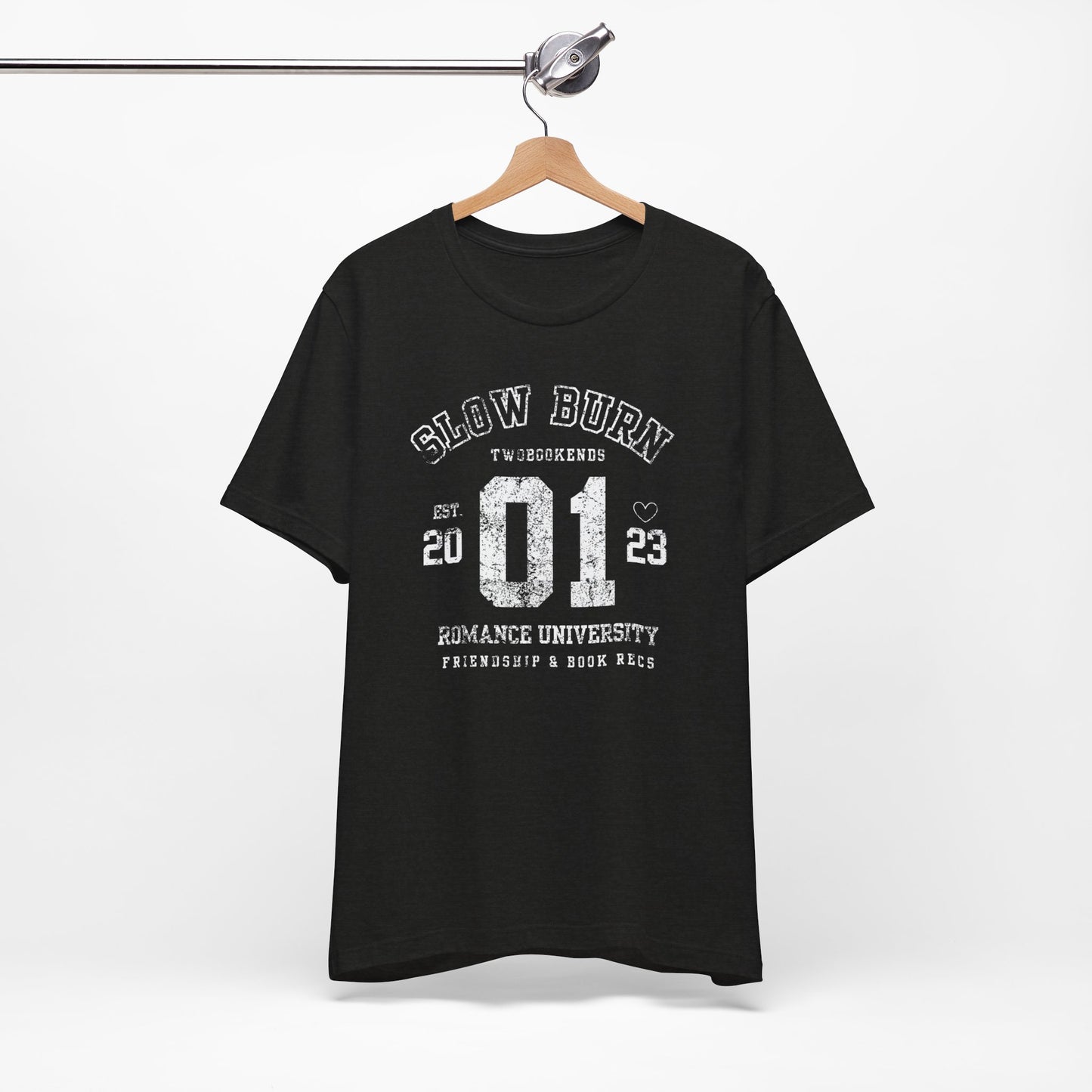 "Slow Burn" Romance University Jersey Tee